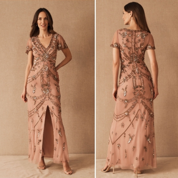 Anthropologie Dresses & Skirts - BHLDN Aidan Mattox Fatima Beaded Gown Dress Anthropologie